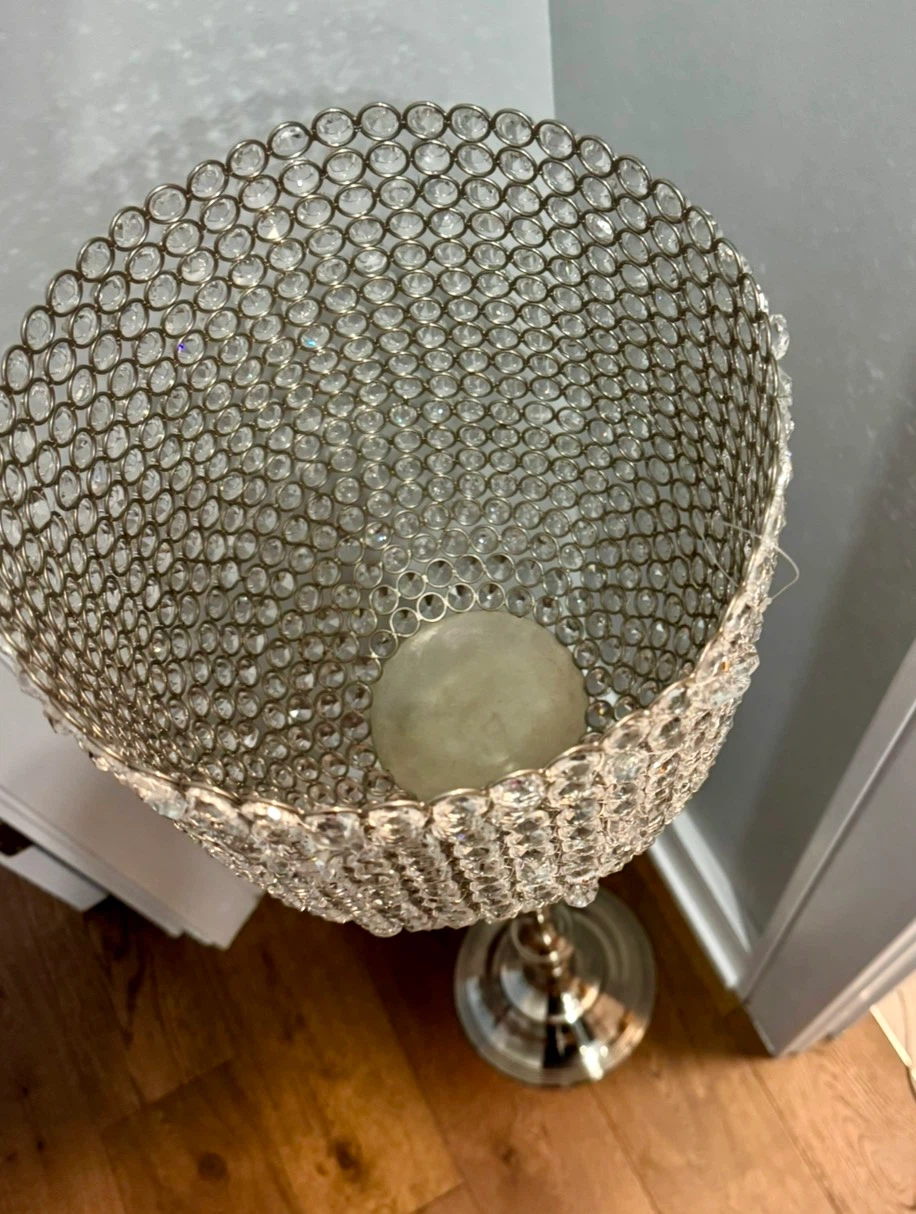 Crystal Beaded Pedestal candle holder - photo 2