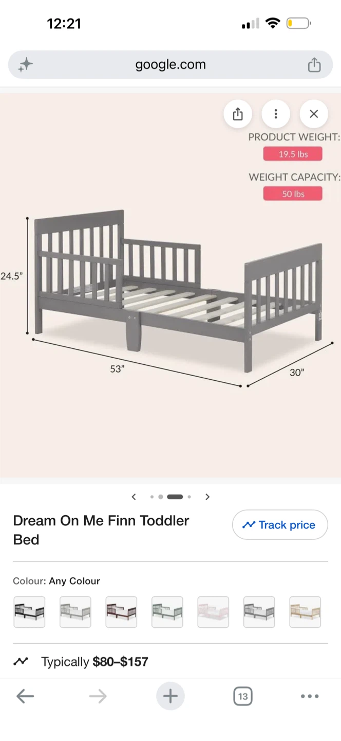 Dream On Me Finn Toddler Bed - Grey - photo 2