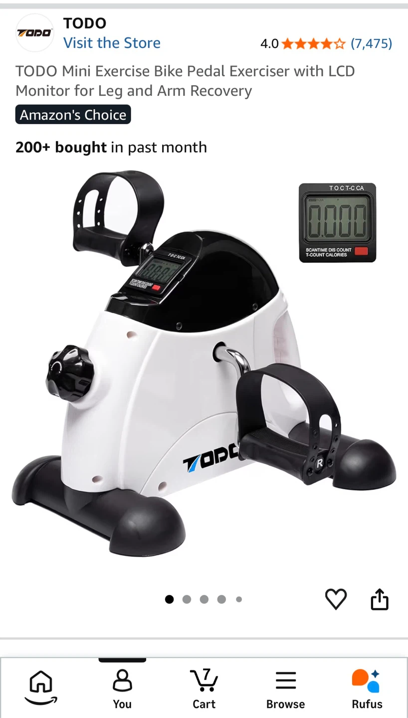 TODO Mini Exercise Bike Pedal Exerciser with LCD Monitor