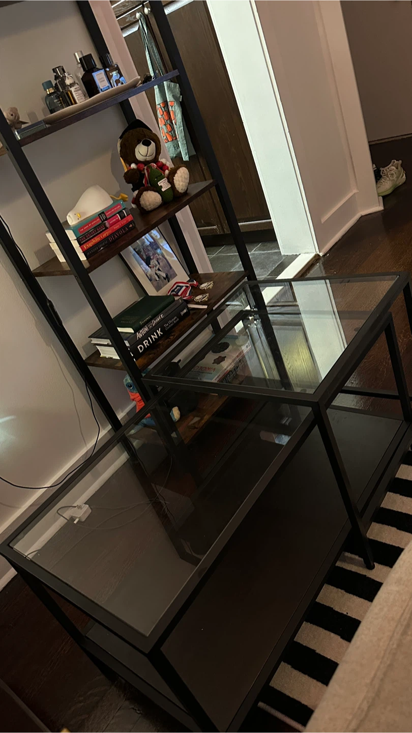Modern Black Metal and Glass Coffee Table - photo 2