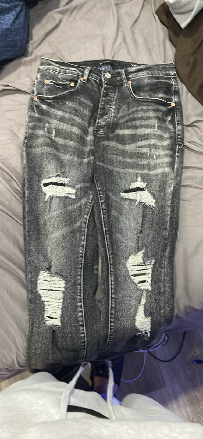 Purple Brand Slim Fit Distressed Jeans