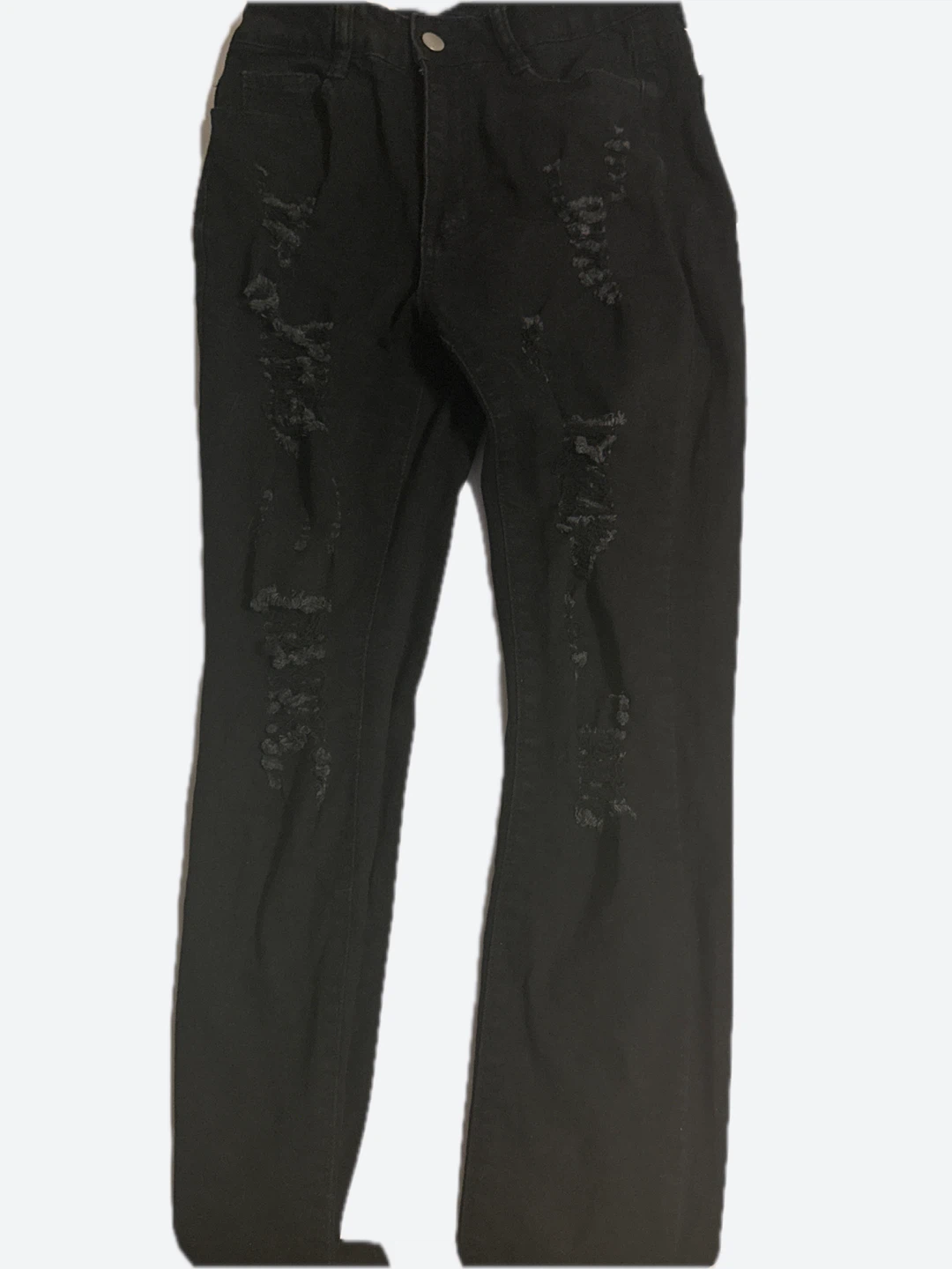 Black, White and navy blue ripped skinny jeans