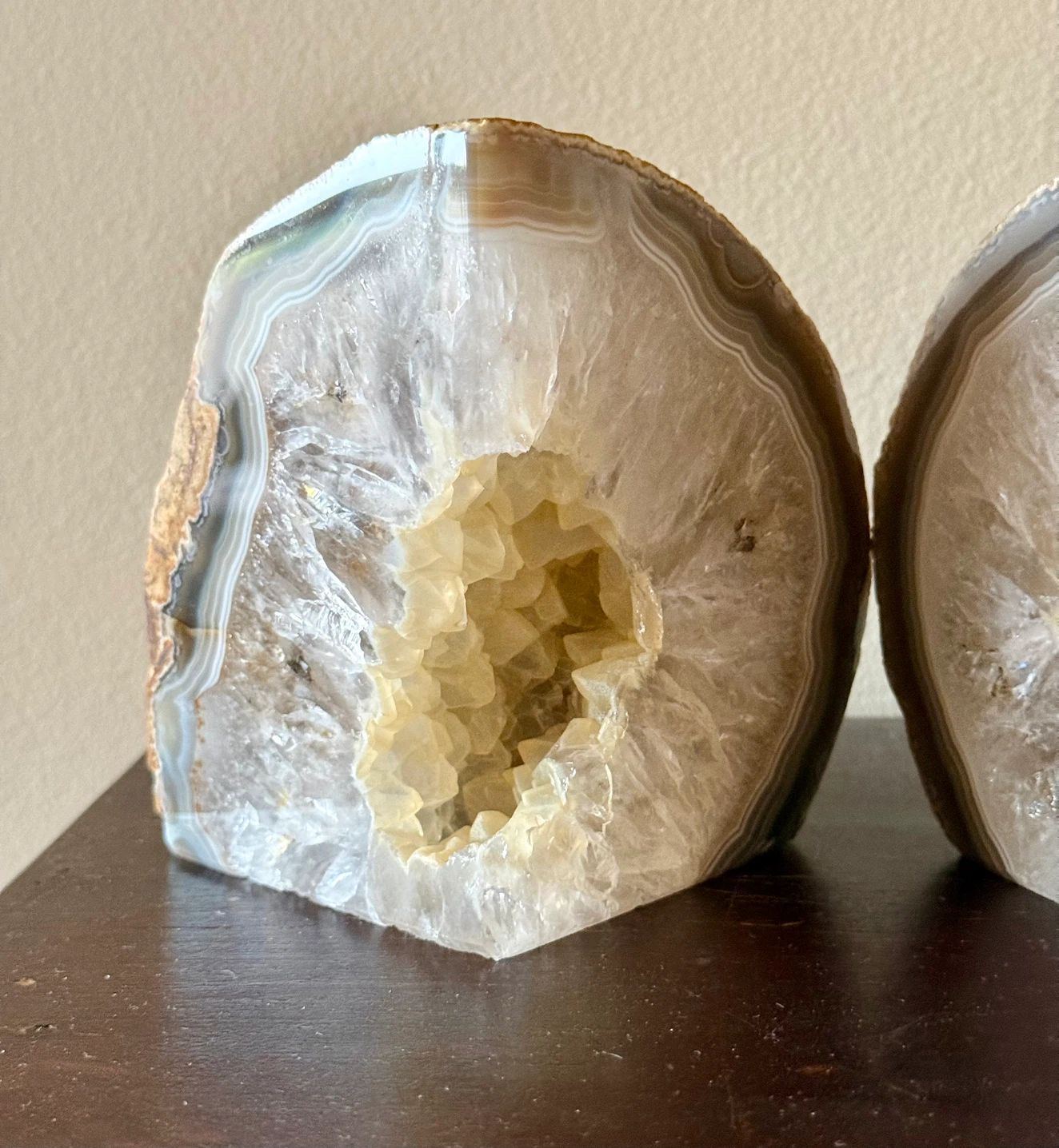 Large Brazilian Agate Crystal Bookends Set  (Heavy) - photo 4