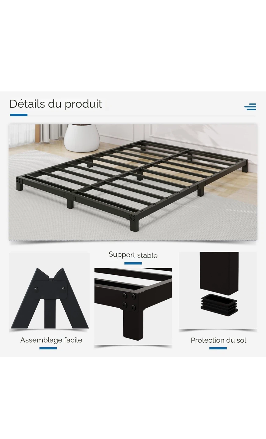 Queen Size Metal Bed Frame - photo 2