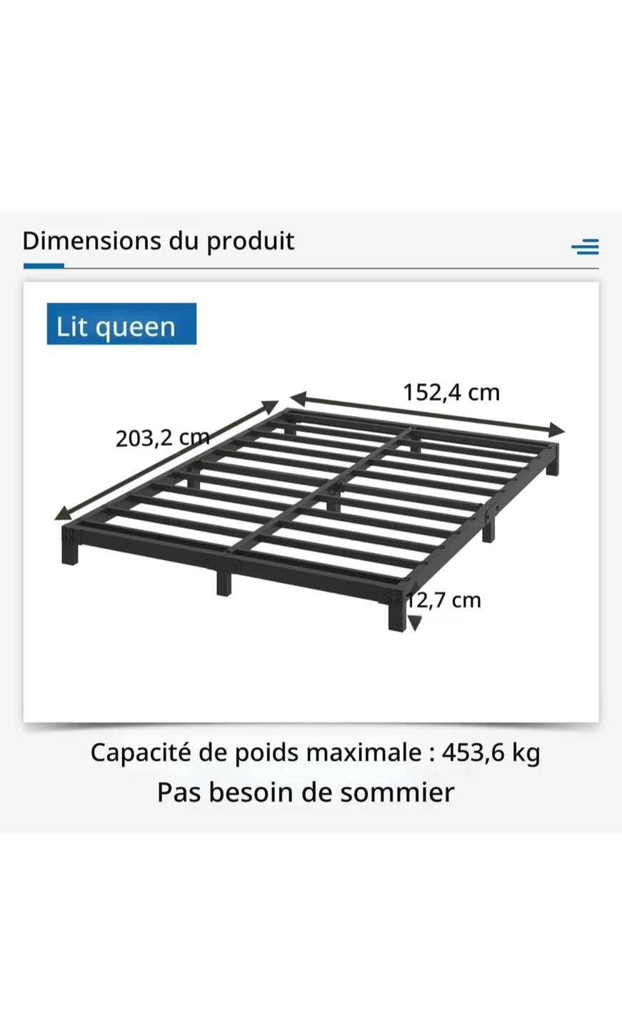Queen Size Metal Bed Frame - photo 3