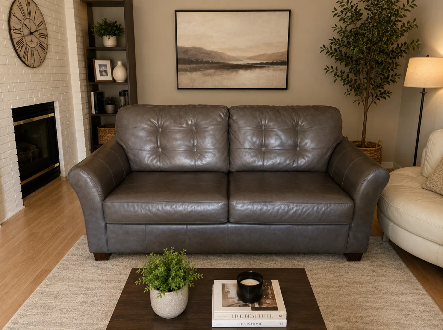 Hide-a-Bed Leather Sofa – Pull-Out Sleeper | Excellent Condition - photo 2