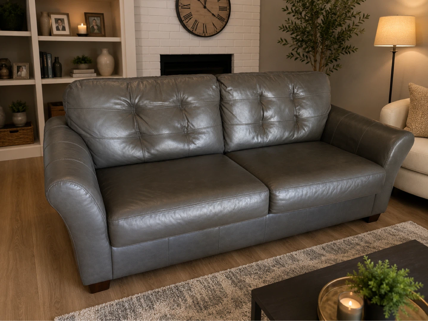 Hide-a-Bed Leather Sofa – Pull-Out Sleeper | Excellent Condition - photo 3