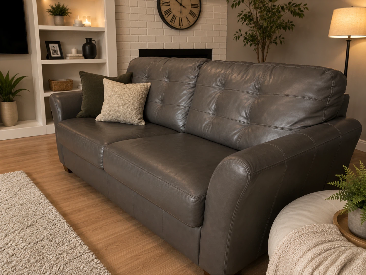 Hide-a-Bed Leather Sofa – Pull-Out Sleeper | Excellent Condition - photo 4