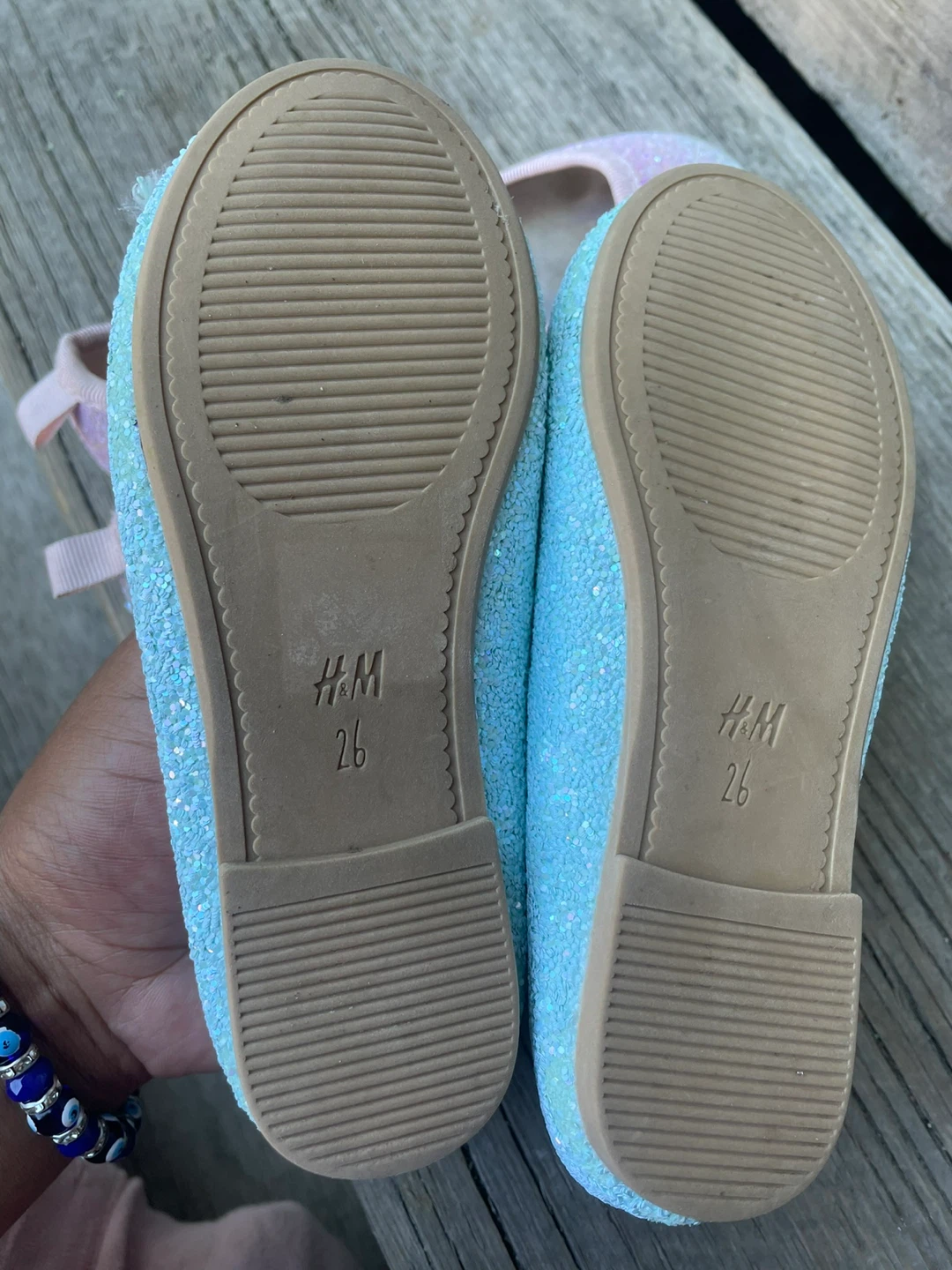 H&M Disney Princess Glitter Ballet Flats Toddler Size 26 - photo 2