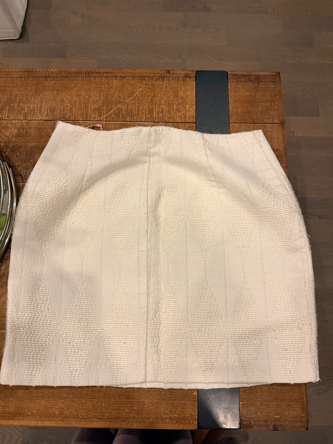 White Textured Mini Skirt - photo 2