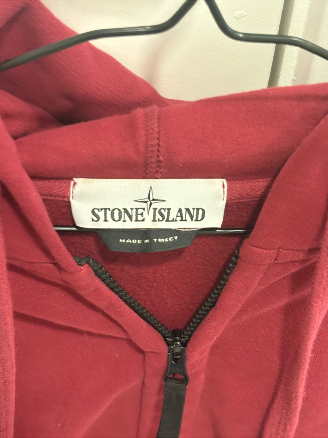 Stone Island Red Zip-Up Hoodie - photo 3
