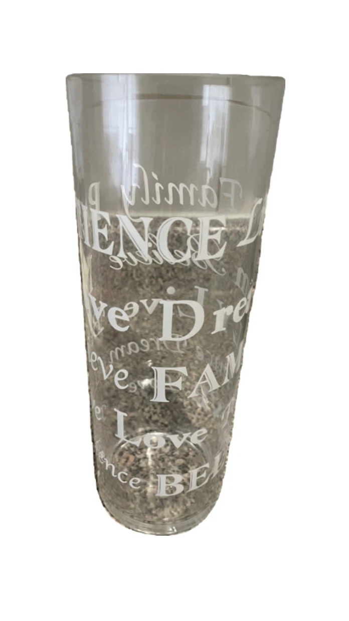 Clear Vase Glass with Inspirational Words