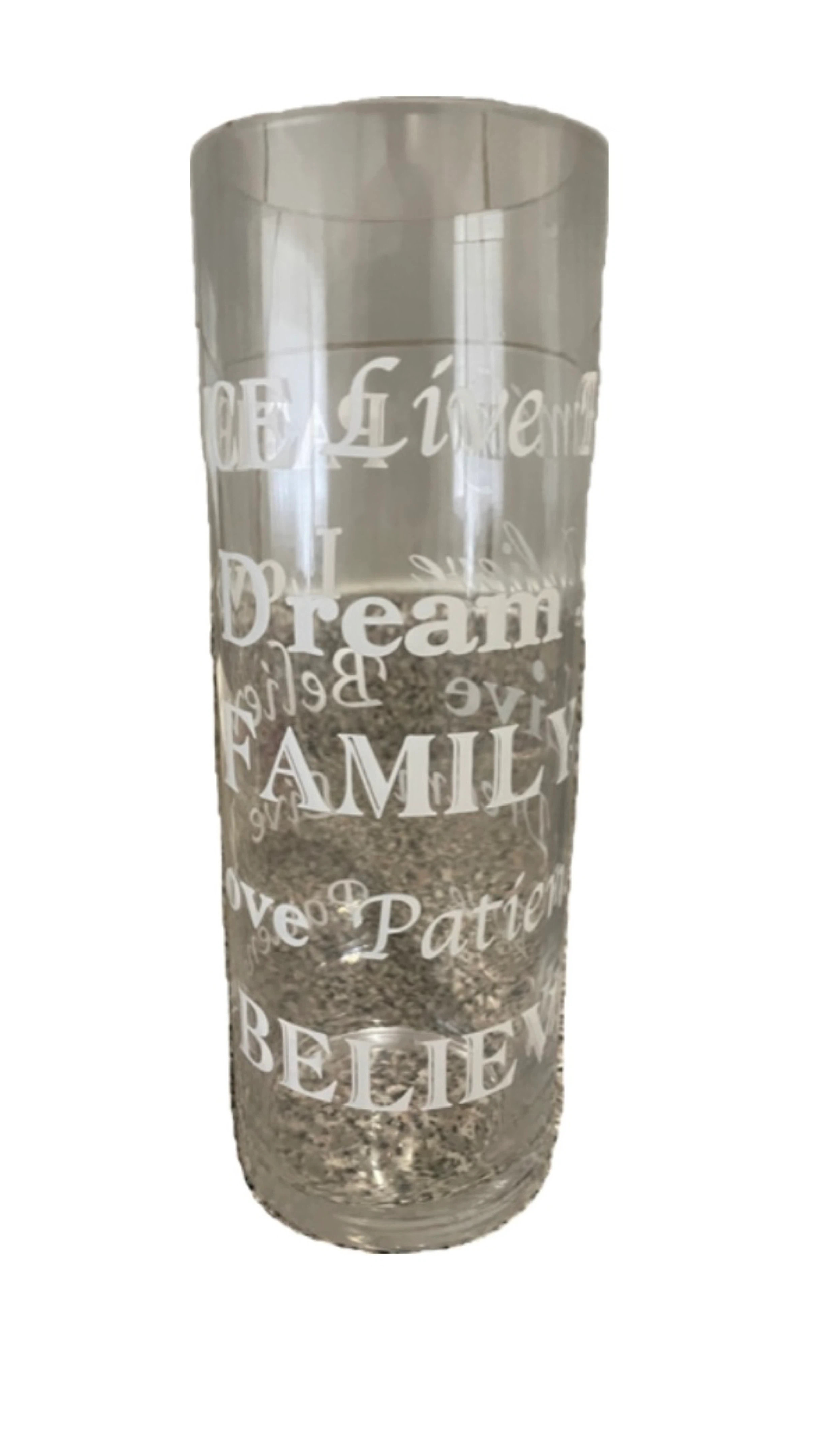 Clear Vase Glass with Inspirational Words - photo 2