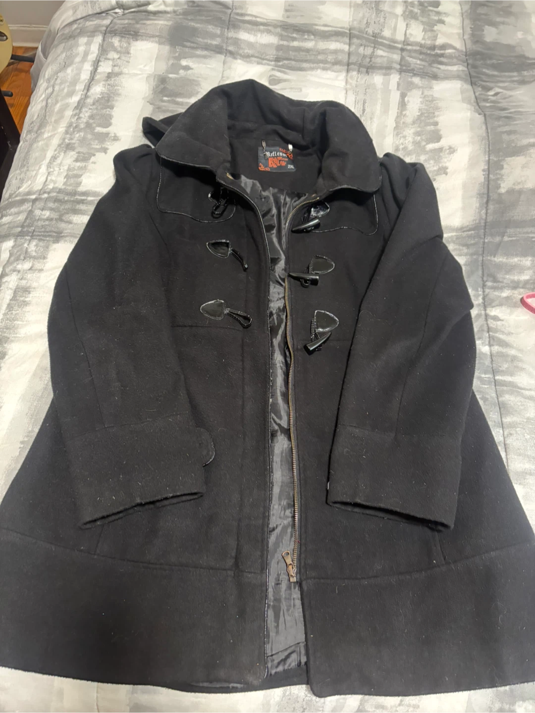 Rellius Women's Black Toggle Coat with Hood