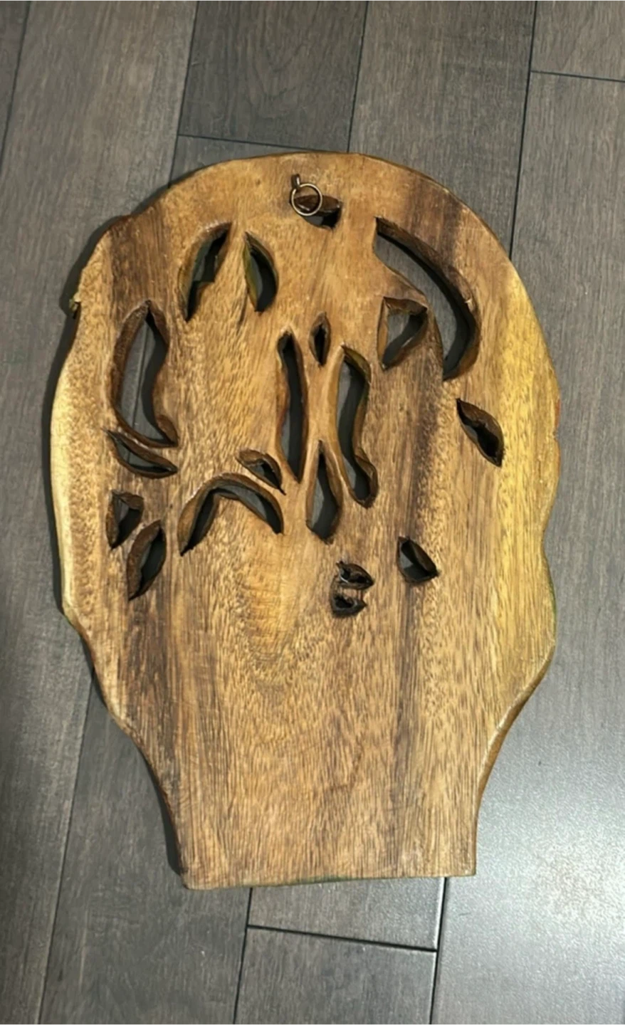 Carved Wooden Wall Art Floral Basket - photo 2