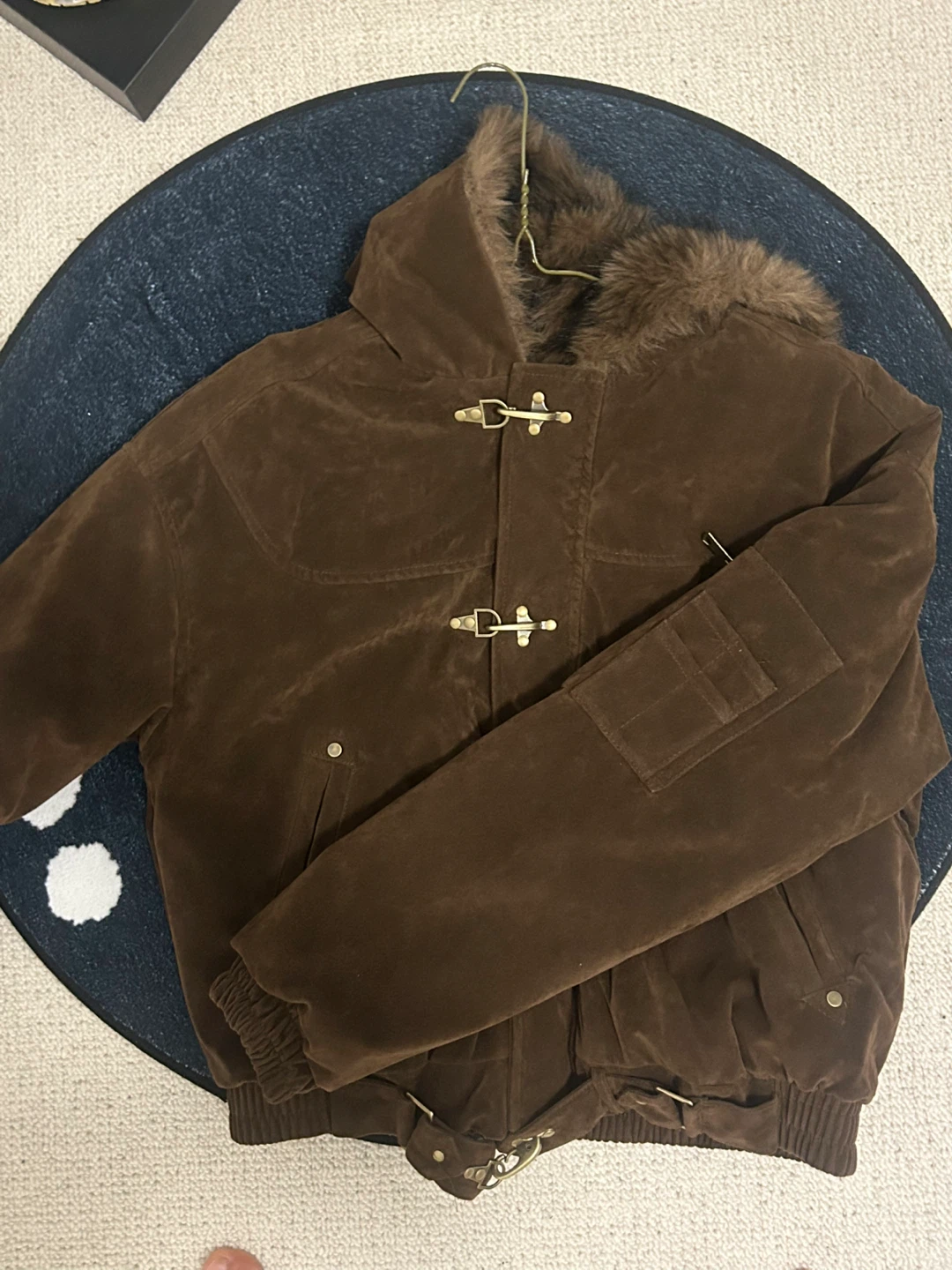 Brown Suede Bomber Jacket