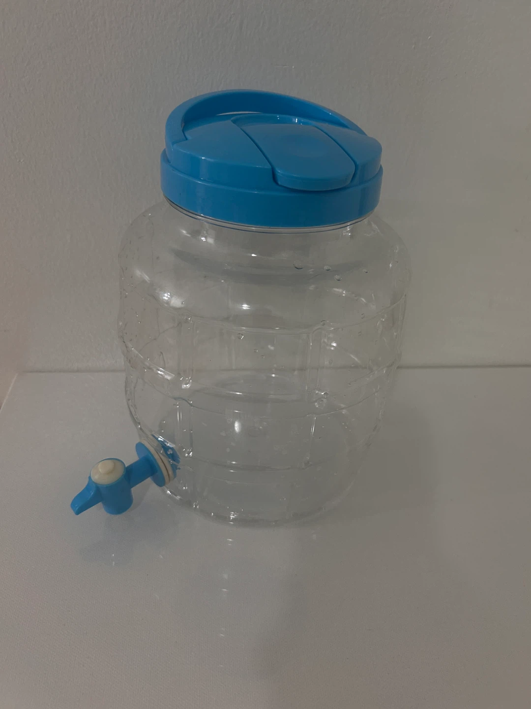 Clear Drink Dispenser with Blue Lid and Tap - photo 2