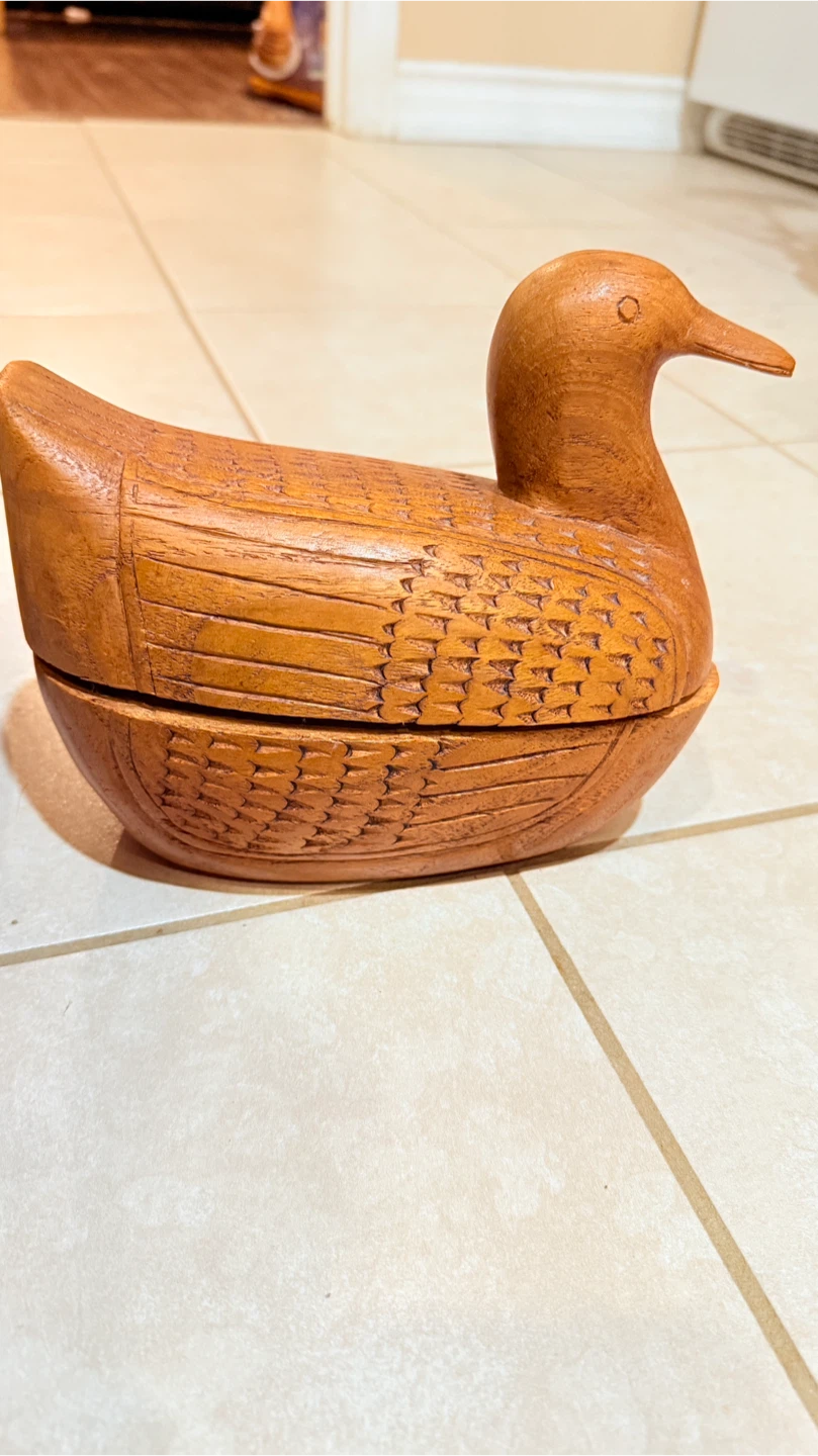 Wooden Duck Trinket Box and Hen - photo 2