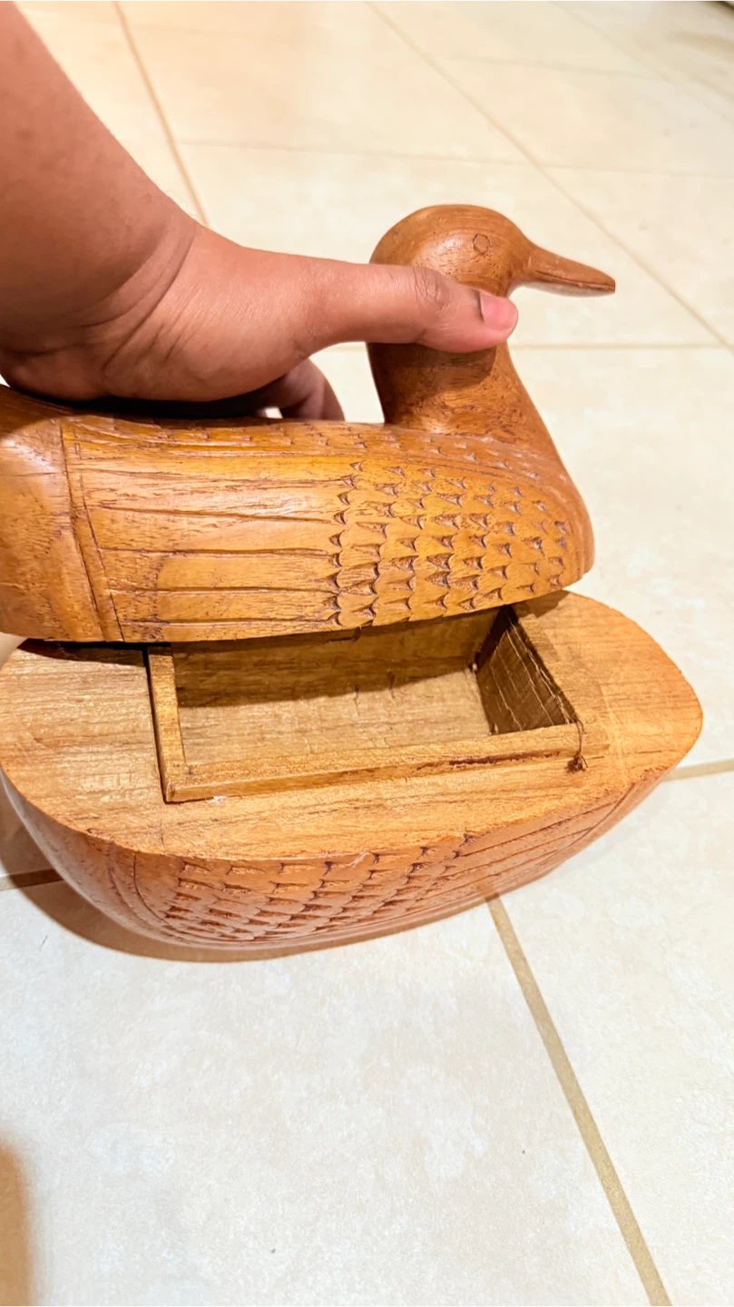 Wooden Duck Trinket Box and Hen - photo 3