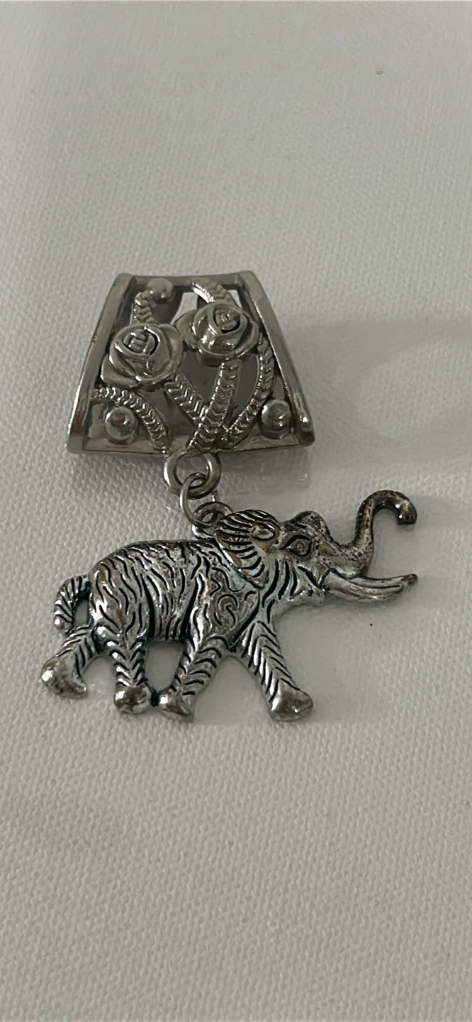 Silver-tone Elephant Pendant