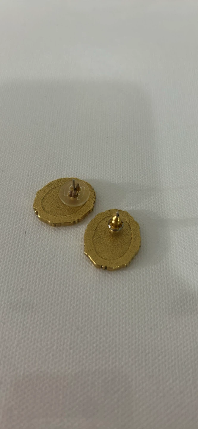 Gold Tone Oval Earrings - photo 2