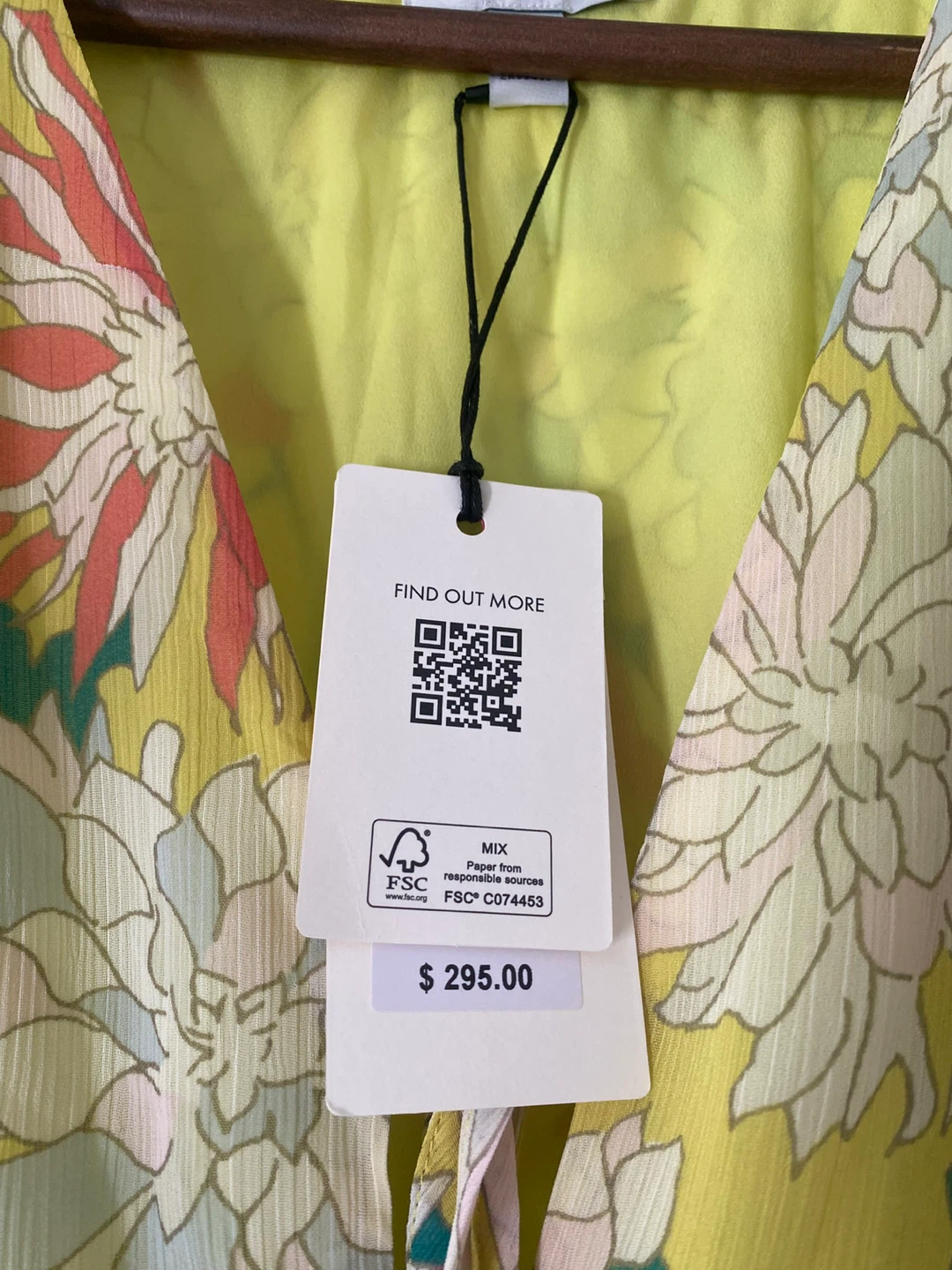 Ted Baker Yellow Floral Mini Dress with Puff Sleeves Size 4 - photo 4