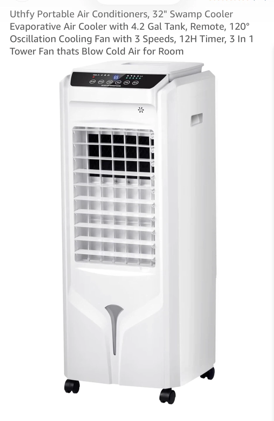 Uthfy Portable Air Cooler - 32" Tower Fan