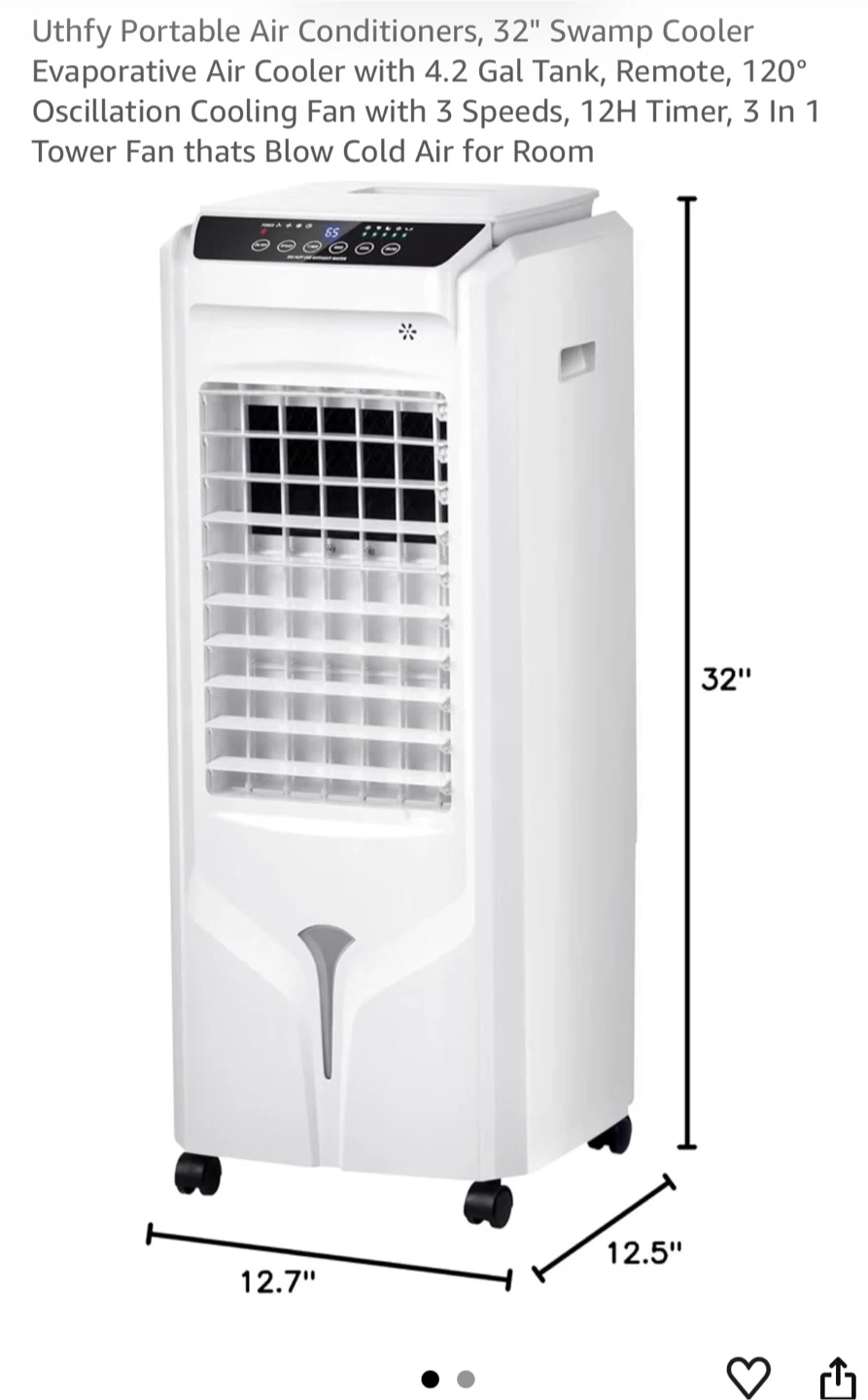 Uthfy Portable Air Cooler - 32" Tower Fan - photo 2