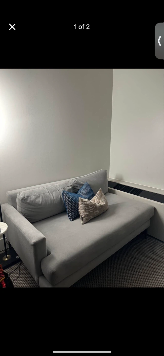 West Elm right arm couch. No left arm - photo 2