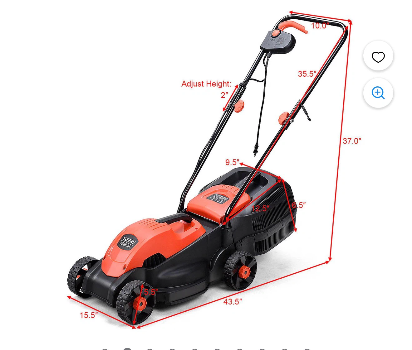 1200W Electric Lawnmower 320mm Cutting Width - photo 2