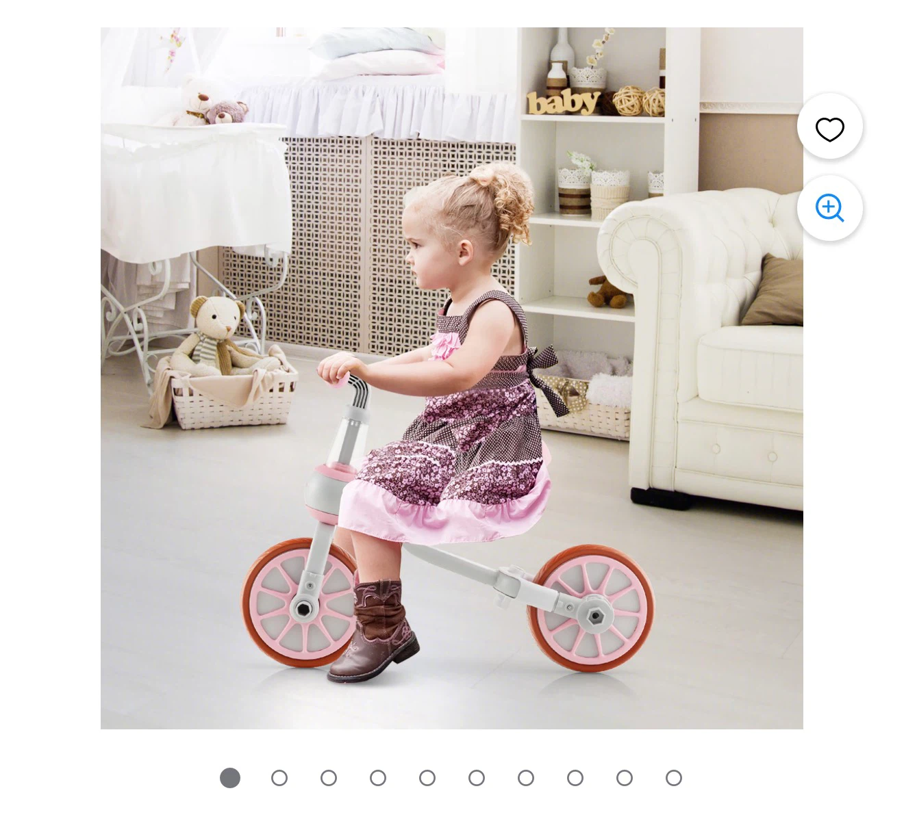 Pink 3-in-1 Kids Tricycle Stroller Ride-On Toy - photo 2