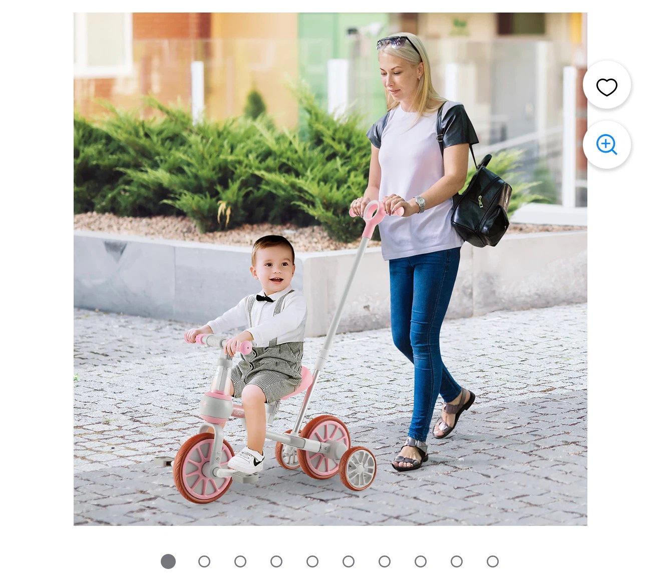 Pink 3-in-1 Kids Tricycle Stroller Ride-On Toy - photo 4