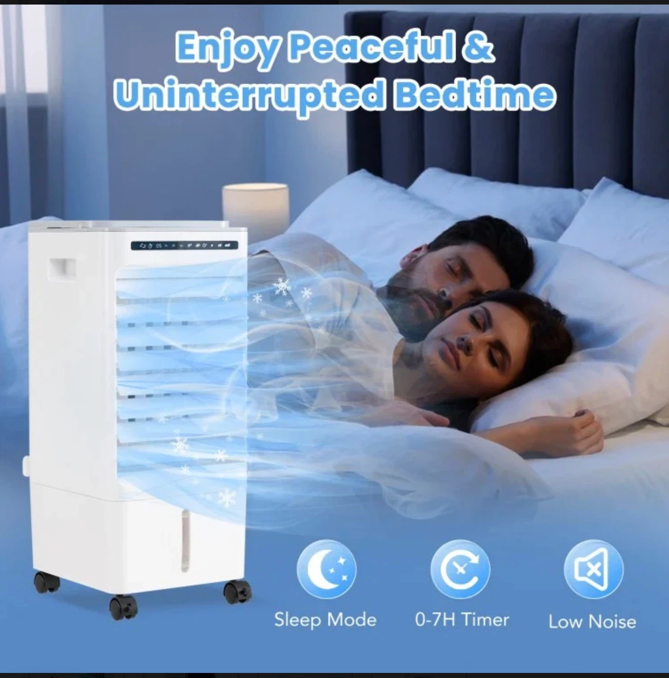 White Portable Air Cooler Fan Humidifier 3-in-1