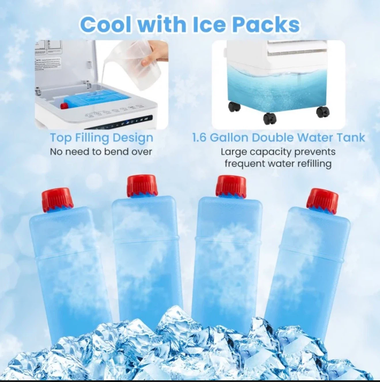 White Portable Air Cooler Fan Humidifier 3-in-1 - photo 5