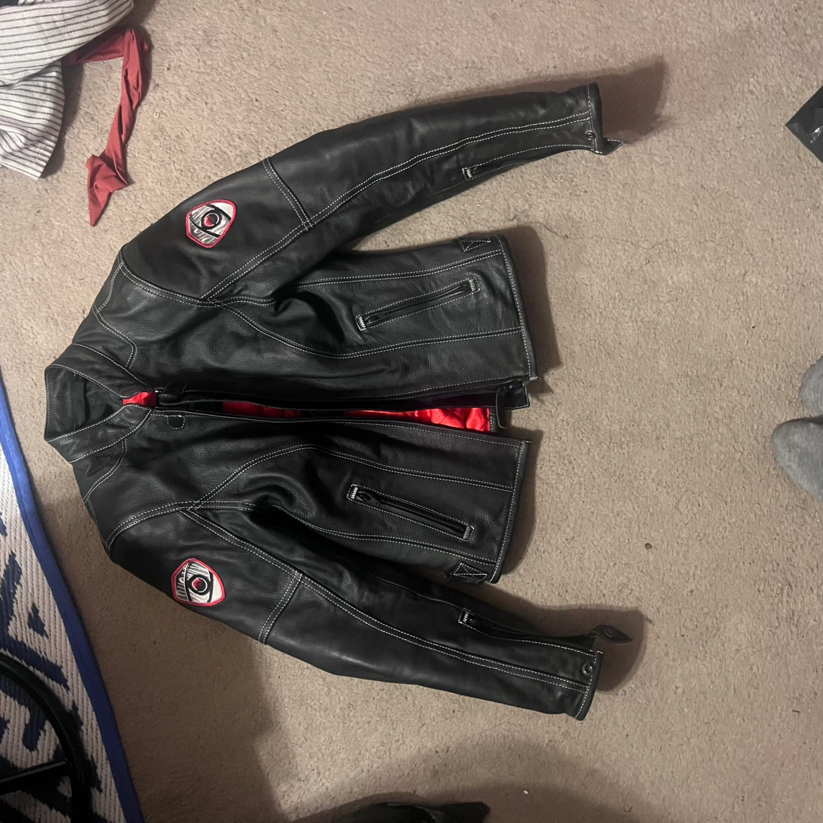 Suomy Black Leather Motorcycle Jacket - photo 3