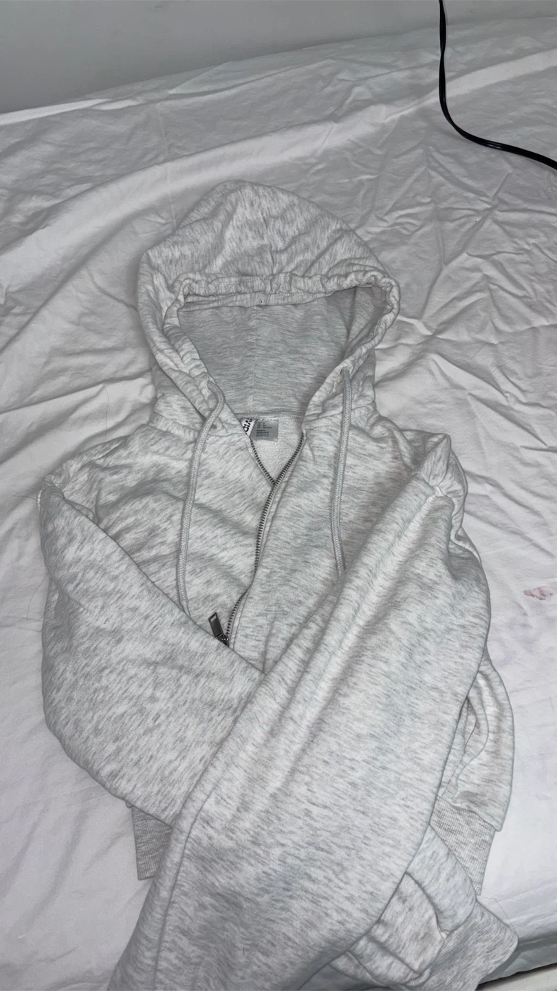 H&M Grey Zip-Up Hoodie - Size S