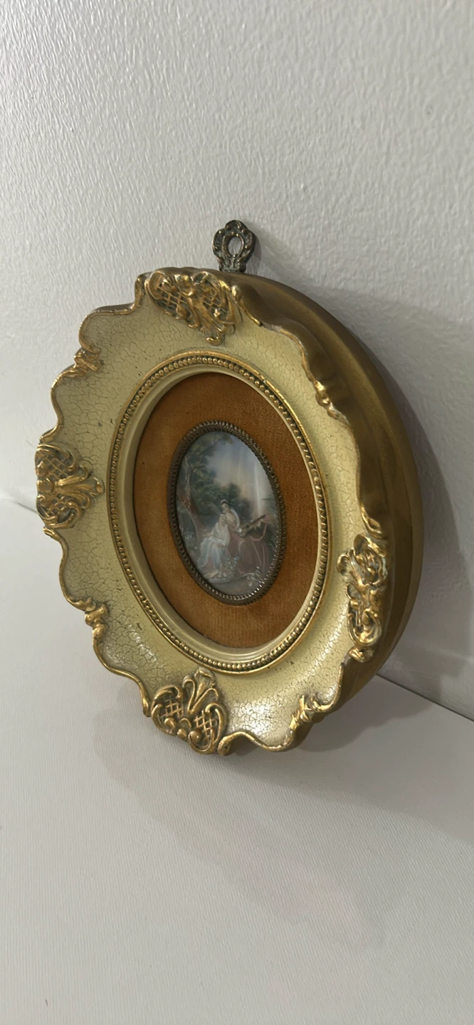 Vintage Oval Miniature Portrait Framed Art - photo 3