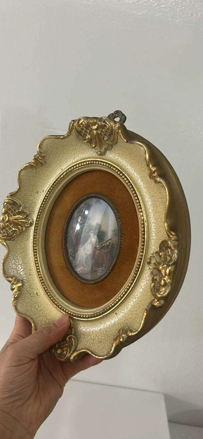 Vintage Oval Miniature Portrait Framed Art - photo 4