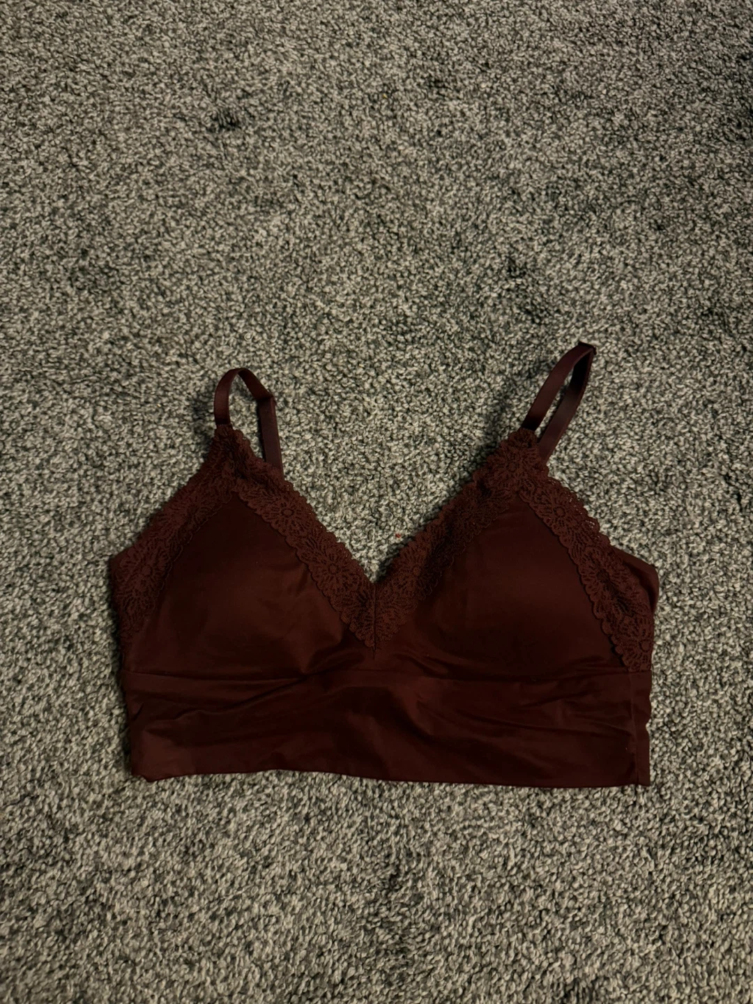 Aerie Bralette - XS - Burgundy Lace Trim