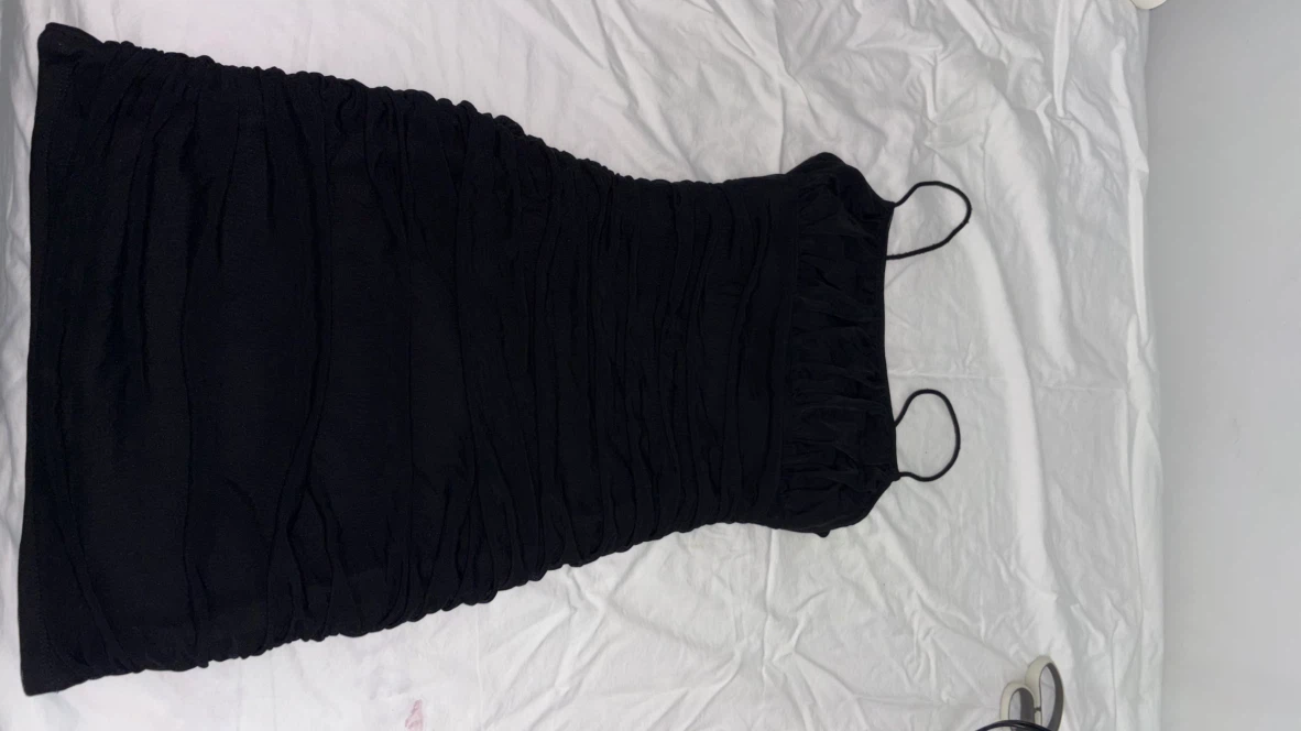 Black Ruched Mini Dress