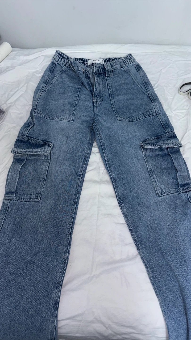 blue Denim Cargo Pants