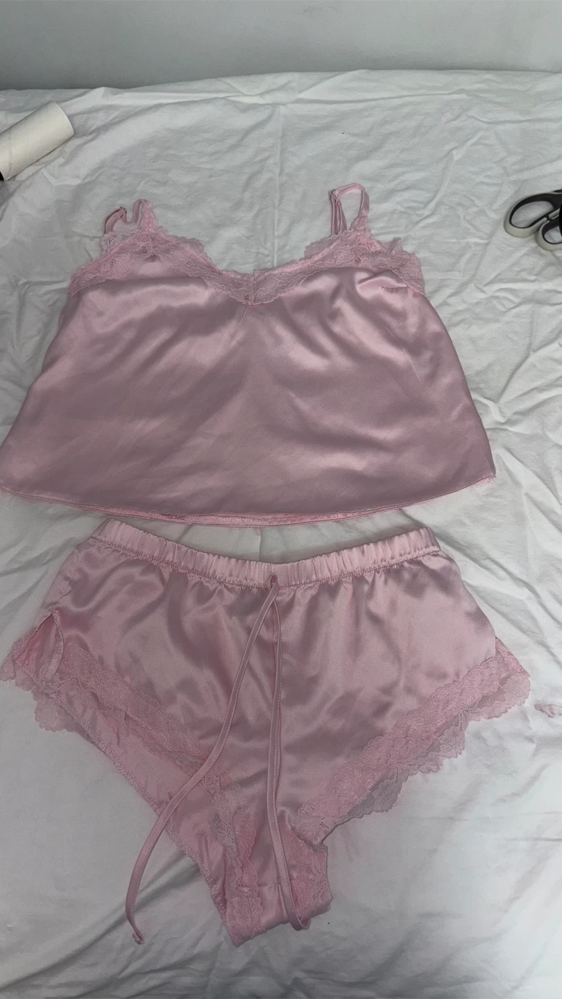 Weekend Edition Pink Satin Pyjama Set