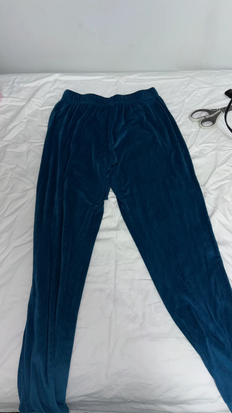Teal velour loungewear pants/ pjs - photo 2