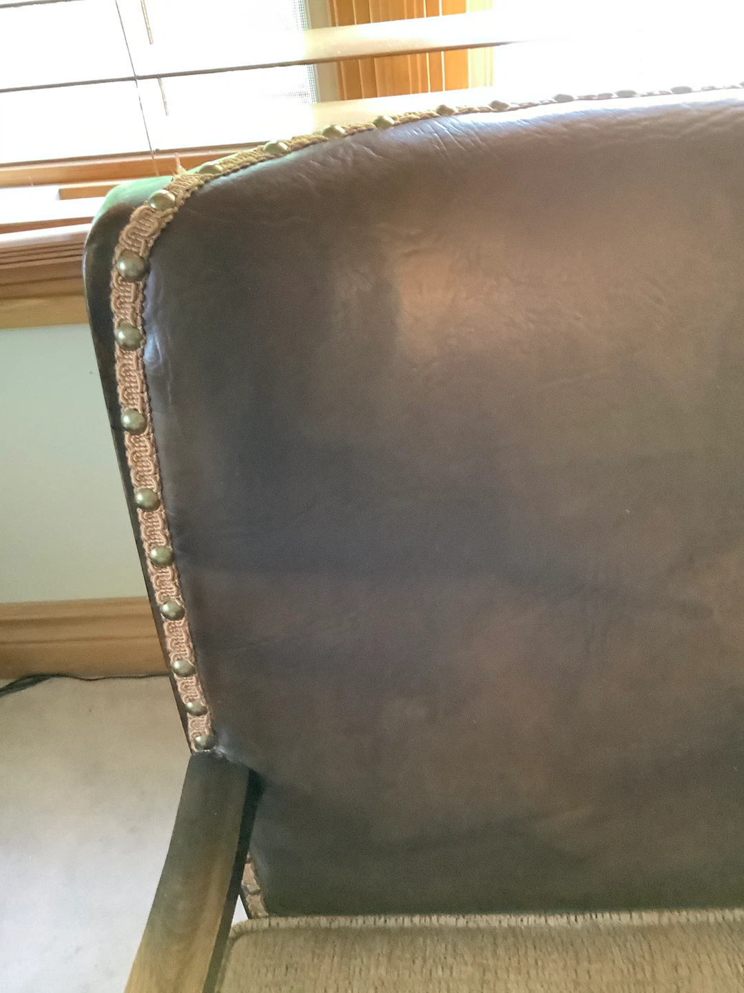 Ant Victorian Style Wd Leather & Upholstery Nursing Arm Chair 🐞 - photo 3