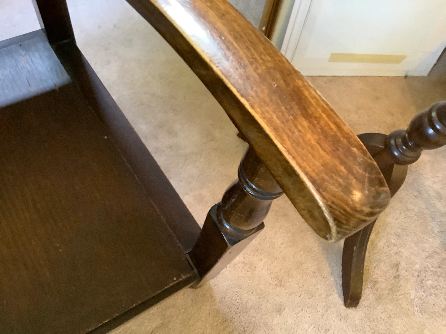 Ant Victorian Style Wd Leather & Upholstery Nursing Arm Chair 🐞 - photo 5