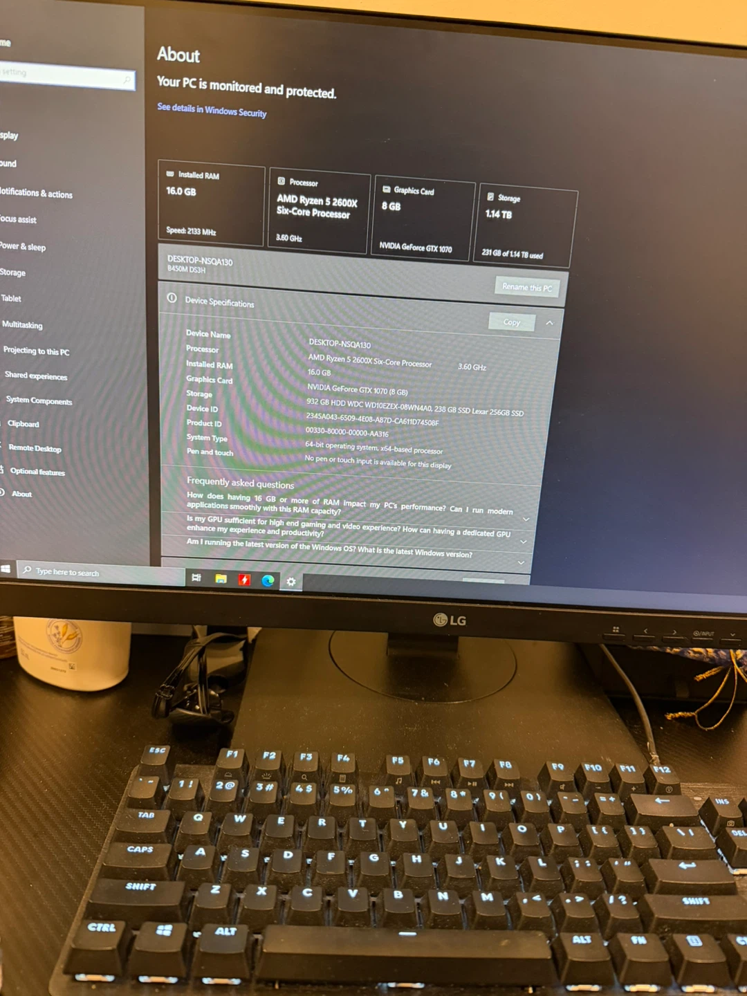 Gaming pc:  AMD Ryzen 5 2600X Six-Core Processor (3.60 GHz) - photo 3