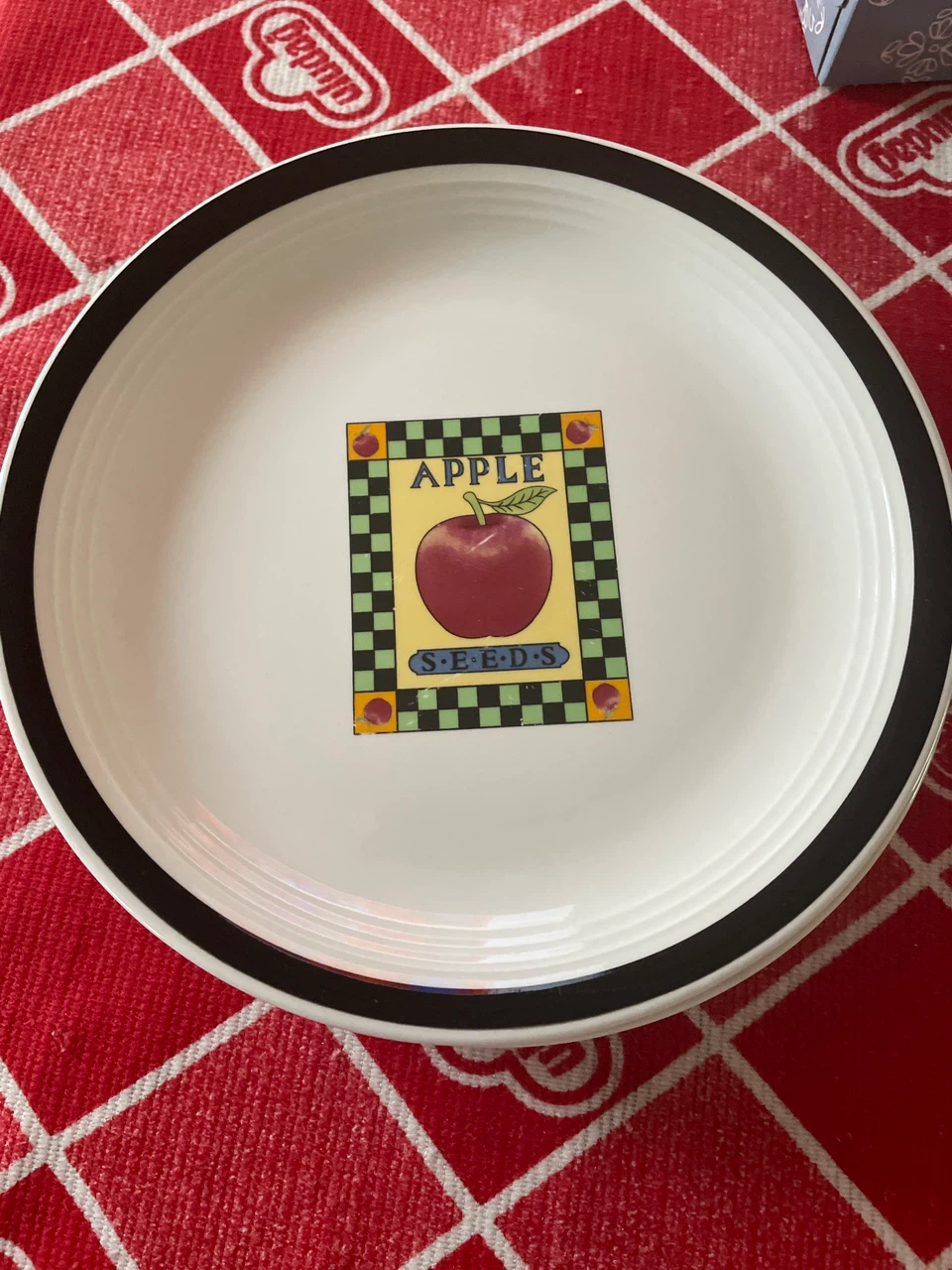 Set of 4 Fruit Seed Packet Plates (Cherry & Apple)