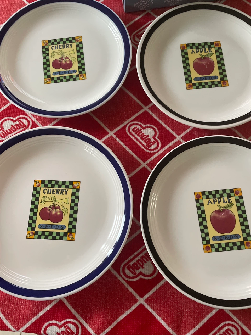 Set of 4 Fruit Seed Packet Plates (Cherry & Apple) - photo 3