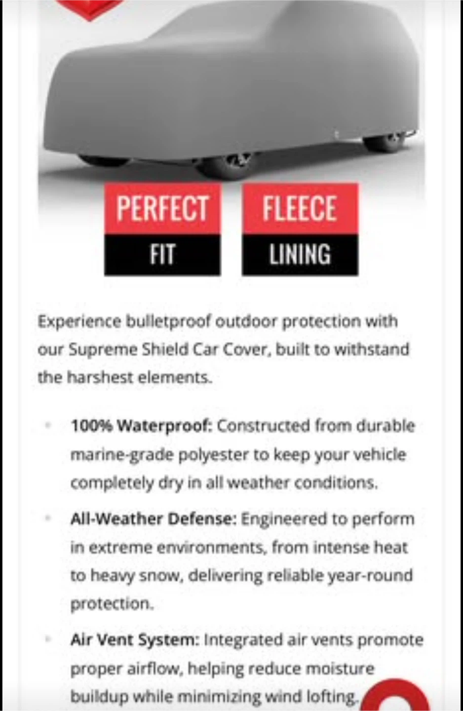 New- Supreme Shield All-Weather Car Cover - photo 2
