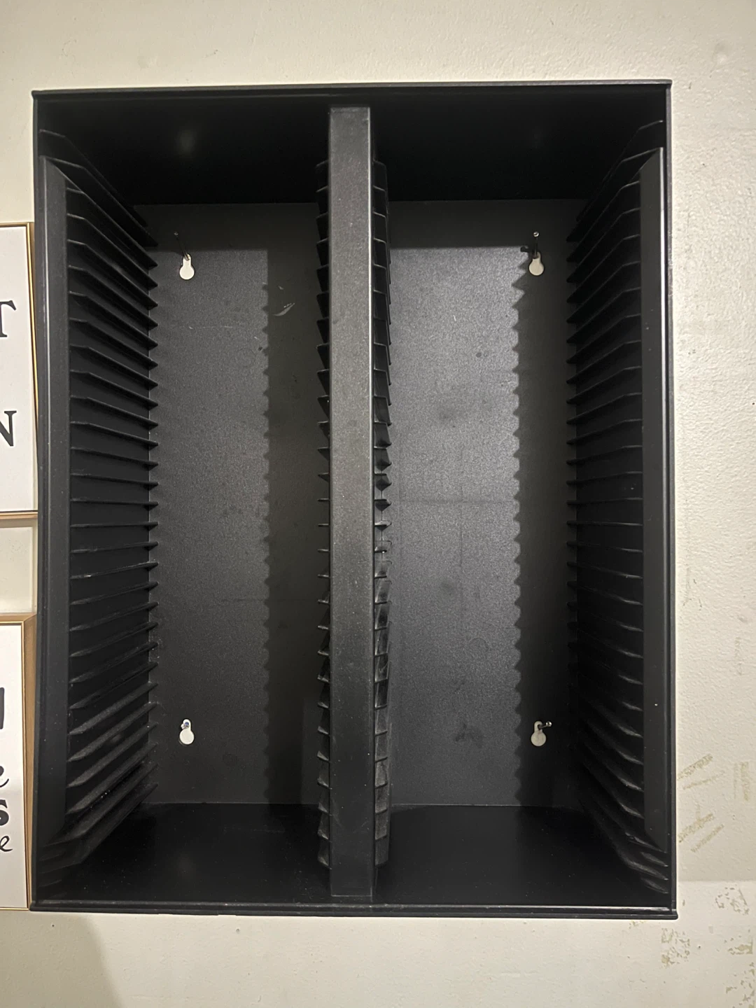 Black Media Storage Tower